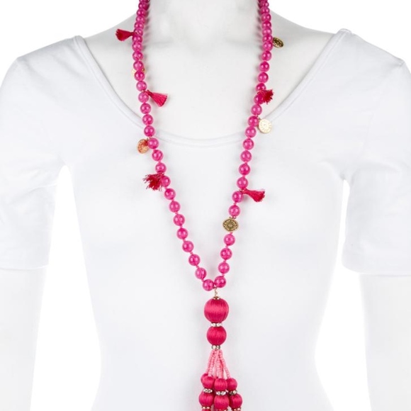 Kate Spade 12k Gold Plated Bead /Tassel Necklace - Picture 2 of 6